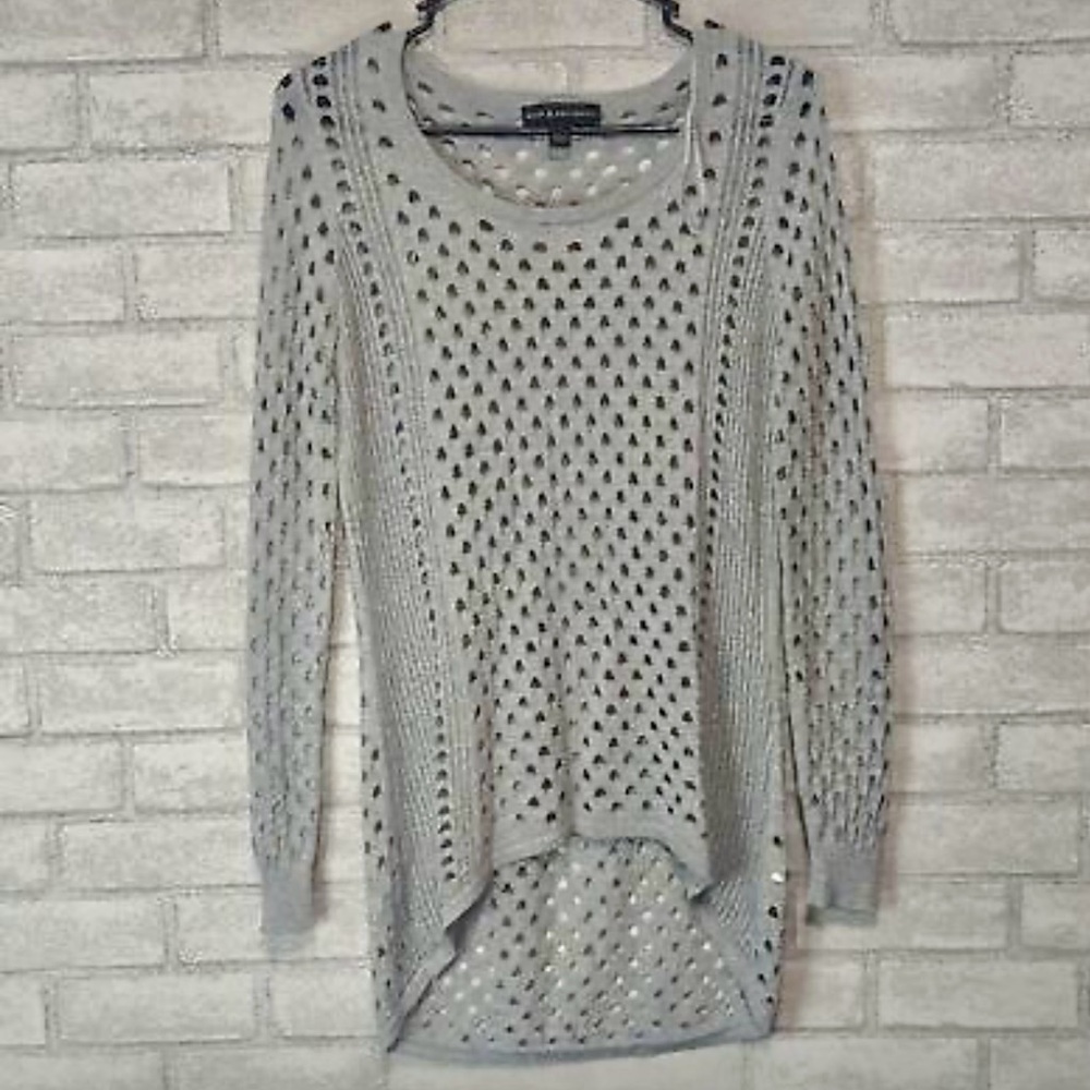 ROCK & REPUBLIC SILVER METALLIC SWEATER
